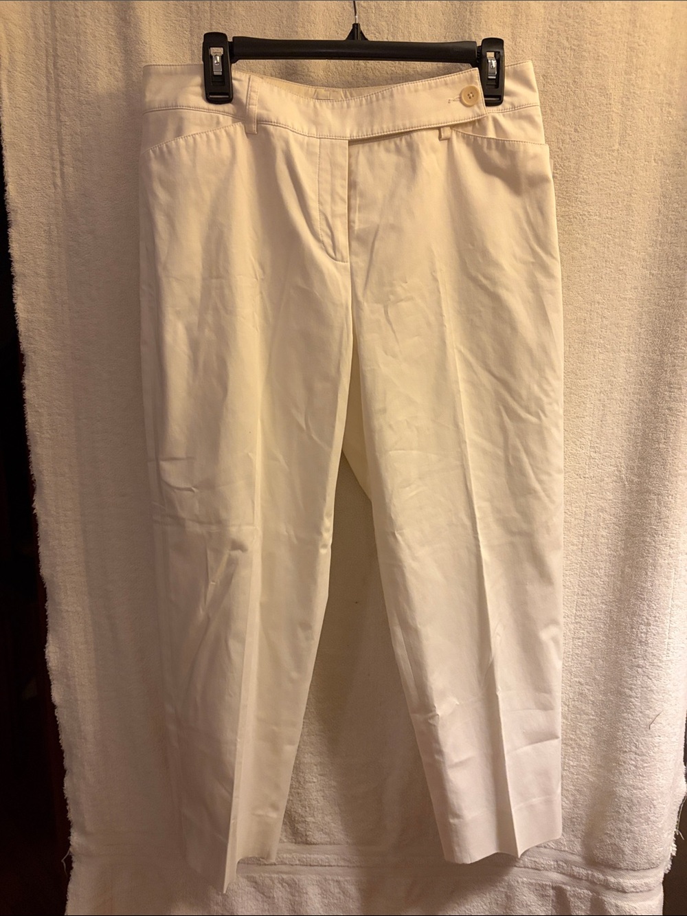 Talbots Collection White Ankle Length Straight-Leg Women's Trousers